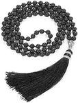 Top Plaza Womens 108 Mala Prayer Beads Wrap Necklace with Long Tassel Healing Crystal Stone Necklaces Yoga Meditation Reiki Quartz Jewelry, Stone