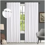 Bedding Craft White Curtain,63 inch Long White Curtains,White Cotton Drapes,Curtains for Window,Khadi Textured White Curtains,Cotton Curtains Set of 2 Size 50x63 inch