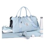 Gym Bag Womens Mens with Shoes Compartment and Wet Pocket,Travel Duffel Bag for Women for Plane,Sport Gym Tote Bags with Toiletry Bag,Waterproof Weekend Overnight Bag Carry on Bag Hospital Holdalls