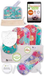 Non Slip Reusable Pads Menstrual Heavy Flow; 6-Pack (L+XL) Premium Line Organic Cotton Cloth Menstrual Pads; Washable Period Pads Menstrual; Reusable Incontinence Sanitary Pads for Care-Free Period.