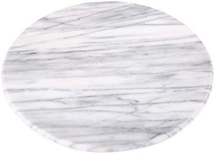 White Marble Lazy Susan 12 Inch Kitchen Turntable - Spice Organizer for Countertops and Cabinets