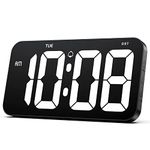 Zgrmbo 11" Digital Wall Clock with 4" Huge Clear Digits - Digital Clock for Wall with Auto-Dimming, Week, Support Standard/Military Time Format, DST - A Clock for Living Room, Classroom