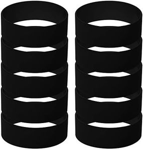 GOGO 10 pezzi Braccialetti larghi in silicone, Braccialetti in gomma per Bomboniere - Nero