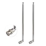 Bingfu HF VHF UHF 7-Sections 115cm Telescopic BNC Male Aerial Antenna 2-Pack for CB Radio Police Scanner Ham Radio Two Way Radio Mobile Scanner Wireless Microphone Receiver Frequency Counter