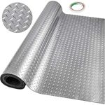 VEVOR Garage Floor Mat 25.5 x 3.6 Ft Garage Flooring 2.5mm Thickness Silver Garage Mat PVC Garage Floor Mats for Under Cars