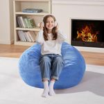 Homguava Bean Bag Chair,Teardrop Bean Bags for Teens Beanbag Chair with Memory Foam Filled and Ultra Soft Corduroy Cover for Living Room, Bedroom (Small,Blue)