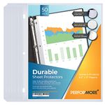 Performore 50 Sheet Protectors, Durable Clear Page 8.5 X 11 Inch for 3 Ring Binder, Plastic Sheet Sleeves, Durable Top Loading Paper Protector with Reinforced Holes, Archival Safe