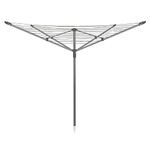 Addis 50m 4 Arm Rotary Washing Line (Grey) Multiple Tension Height Adjustment, Folding Outdoor Rotating Clothes Dryer & Ground Spike MOB, Metallic