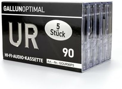 GALLUNOPTIMAL UR90 Audio Cassettes 90 min. Empty Cassettes, Pack of 5