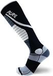 Pure Athlete Lifting Socks- Weightlifting Shin Guards, Deadlift Protector Compression Sock for Cross Training & Weightlift (Black/Grey, Small)