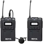 BOYA Wireless Lavalier Microphone System, BY-UM48C UHF Professional Omni-Directional 48-Frequency with Interview Mic by-UM2 for Canon Nikon DSLR Camera Sony Panasonic Camcorders Facebook Livestream