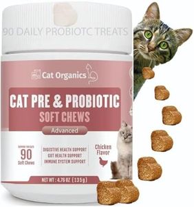 Probiotics And Prebiotics for Cats. Soft Chew Supplement to improve Digestive Health, Gut Health and Immune System Support 90 chews