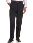 Sportoli Men's Cool Classic Fit Hidden Expandable Waist Plain Front Dress Pants - Navy (Size 32W x 34L)