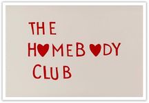 Beshdomp Funny The Homebody Club Posters Minimalist Unique Beige And Red Heart Personalized Font Prints Painting Cute Quote Wall Art Trendy Minimalist Room Aesthetic 12x16in Unframed