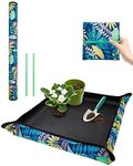 Repotting Mat for Indoor Plants Transplanting, Thickened Waterproof Plant Potting Mat Succulent Plant Mat, Portable Foldable Potting Tray, Gardening Gift for Plant Lovers (Prints, 29.5 * 29.5 inch)