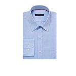 Tommy Hilfiger Men's Regular Fit Non Iron Solid, Blue, 16.5/34-35