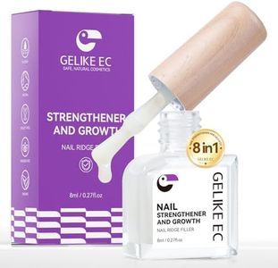 Gelike EC Damaged Nail Repair & Growth: Milky White Ridge Filler, Nail Strengthener, Hardener, Extra Strong Treatment for Weak - Organic, Vegan, Cruelty Free for Daily Home Salon