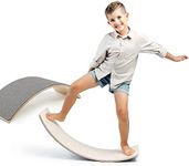 MAMOI® Wooden balance board for kids, Rocker seesaw, Baby balancing games, Toddler balance game, Wobble board, Play equipment for children, sensory toys