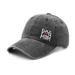 Waldeal Dog Mom Gifts for Women Wife Daughter, Dog Mom Hat Washed Distressed Baseball Cap Black