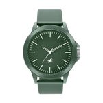 Fastrack Unisex Silicone Analog Green Dial Casual Watch, Band Color-Green