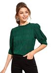 Lymio Women's Regular Top (D-527-Green- Green XL),D-527-Green-XL