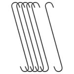 uxcell S Hanging Hooks, 16inch/400mm Extra Long Steel Hanger, Indoor Outdoor Uses for Garden, Bathroom, Closet, Workshop, Kitchen, Black, 6Pcs