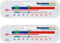 Twin Pack Freezer and Fridge Thermometer - Refrigerator Chiller Cooler Temperature gauge Two Year Warranty