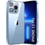 TheGiftKart Ultra-Hybrid Crystal Clear Back Case Cover for iPhone 13 PRO | Shockproof Design | Hard Back Cover Case for iPhone 13 PRO (PC & TPU, Transparent)