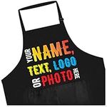 lepni.me Premium Personalized Aprons for Womens or Men Print Chef Name, Photo or Logo For BBQ, Baking, Cooking and Drawing