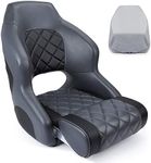 NORTHCAPTAIN Premium Captains Bucket Seat Boat Seat Sports Flip Up Boat Seat with Boat Seat Cover,Charcoal/Black