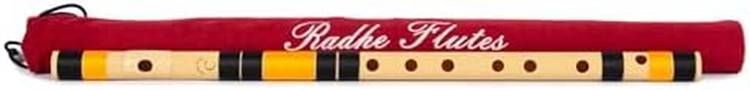 Radhe Flutes PVC Fiber C Natural Bansuri Middle Octave Left Handed With Velvet Cover