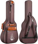 Grow wings 38 to 41 Inch Guitar Bag Cover, Two Pocket Acoustic Gig Bag Adjustable Shoulder Strap Durable Guitar Cover Dust-Proof & Water-Resistant Soft Guitar Bag (Brown)