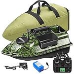 Bilbear 500M Wireless GPS Fishing Bait Boat with 3 Catapult Bait Hoppers RC Toy Boat with Portable Handbag(Camo Bait Boat)