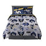 Franco Comforter and Sheet Set with Sham, Microfiber, Batman, 7 Piece Full Size