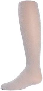 MeMoi Shining Star Shimmer Girls Tights Silver 10-12