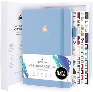 Clever Fox Planner Premium Edition – Undated Luxurious Weekly & Monthly Planner to Increase Productivity and Hit Your Goals – Organizer – Start Anytime, A5, Lasts 1 Year, Light Blue (Weekly)