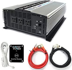 GoWISE Power PS1004 3000W Continuous 6000W Surge Peak Power Pure Sine Wave Inverter with Starter Cables and 4 Output Sockets, Updated Model, Grey, Standard