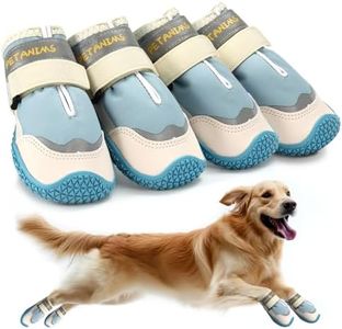 Petanims Dog Shoes for Large Dogs, Medium Dog Boots & Paw Protectors for Winter Snow, Waterproof Dog Booties for Hot Pavement, Hardwood Floors, for Rainy Blue Size 7