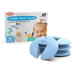 Neobay Door Pinch Guard, Durable Silicone Door Stopper for Babies. Finger Pinch Guard Prevents Finger Pinch Injuries, Slamming Doors,Blue 4 Packs