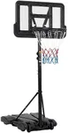 Basketball Hoop Outdoor Portable,Kids Adjustable Basketball Hoop Height 5-7 FT, 28 in Backboard & Wheels for Kids/Teenagers/Youth in Backyard/Driveway/Indoor, with Enlarged Base and PC Backboard