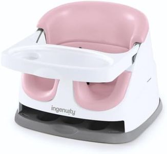 Ingenuity Baby Base 2-in-1 Booster Feeding and Floor Seat with Self-Storing Tray - Peony