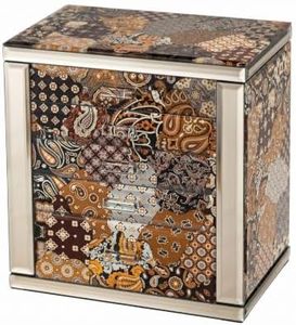 Homruilink High End Glass Jewelry Box for Women, 5 Layer, Brown