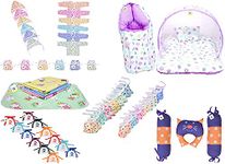 Toddylon 50 in 1 Baby Gift Packs New Born Baby Products All | Complete Daily Needs | Essentials Items | Combo Packs | Bedding & Clothing Set | Maternity Kit | Shower Gifts (Multicolor, 0-6 Months)