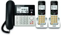 VTech VG208-2 DECT 6.0 2-Handsets Corded/Cordless Phone for Home with Answering Machine, Call Blocking, Caller ID, Large Backlit Display, Duplex Speakerphone, Intercom, Line-Power