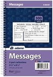 Adams Phone Message Book, 8.5 x 5.25 Inch, Spiral Bound, 2-Part, Carbonless, 3 Messages per Page, 300 Sets, White and Canary (SC8603D)