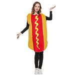 EraSpooky Sponge Hot Dog Costume for Adults Halloween Carnival Party Hot Dog Cosplay Theme Party