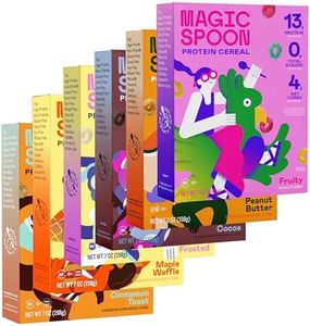 Magic Spoon Cereal, Variety 6-Pack of Cereal and Spoon - Keto & Low Carb Lifestyles I Gluten & Grain Free I High Protein I Zero Sugar I Flavors Include Fruity, Cocoa, Peanut Butter, Frosted, Maple Waffle, and Cinnamon Roll