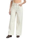 U.S. POLO ASSN. Women's High Rise Wide Leg Jeans (UWAW23JN061_White_28)