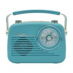 Wenpzeray D216 Shortwave AM FM Radio Old School Receiver BT Speaker MP3 Player with TF Card Jack Flash Drive Input Jack Large Tuning Dial Power Plug or Rechargeable Battery for Family Elder (Blue)