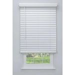 Linen Avenue Cordless Faux Wood Blind White 34 W x 52 H, Outside Mount